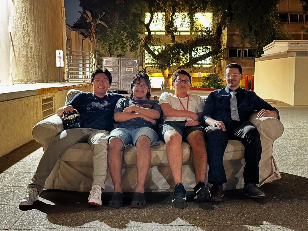 CRT showcasing our new motorized couch!